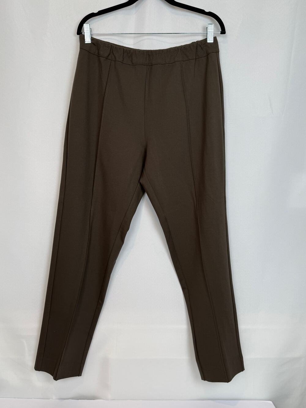 Soft Surroundings Soft Essential Brown Ponte Slim Leg Pants Pull On Size L